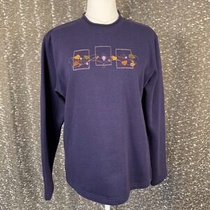 NorthCrest Embroidered Fall Leaves Sweater Pullover‎ Women's Medium